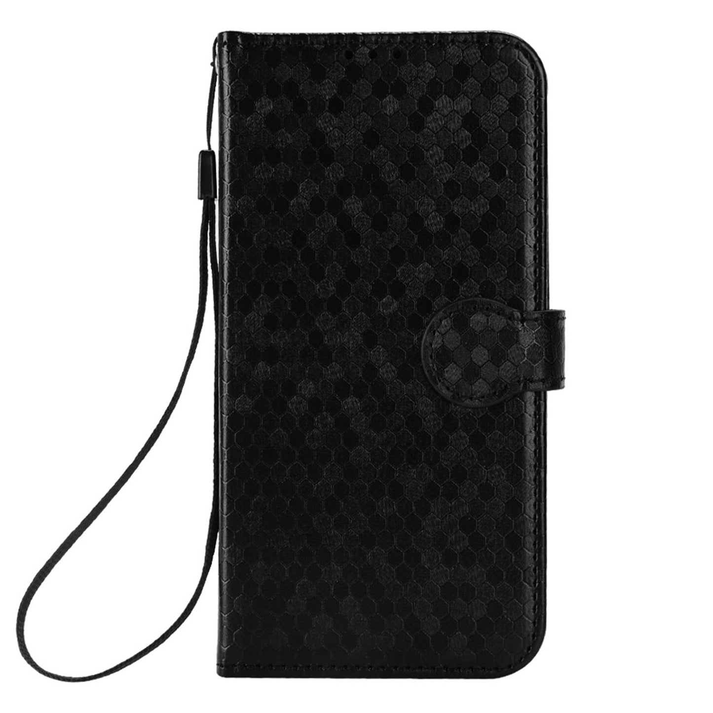 For iPhone 13 Pro 6.1 inch Anti-scratch Imprinted Dot Pattern PU Leather Phone Case Wallet Stand Flip Phone Shell Bag