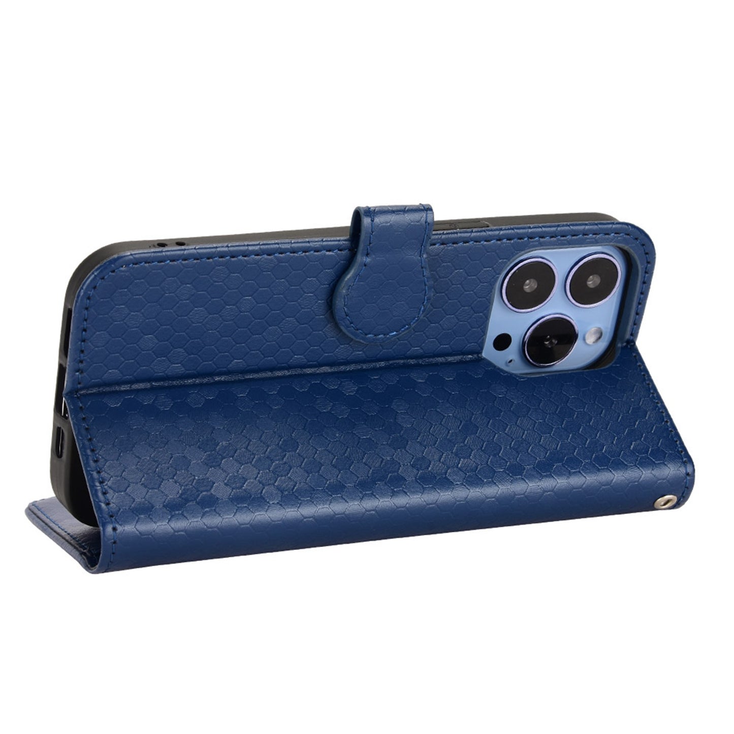 For iPhone 13 Pro 6.1 inch Anti-scratch Imprinted Dot Pattern PU Leather Phone Case Wallet Stand Flip Phone Shell Bag