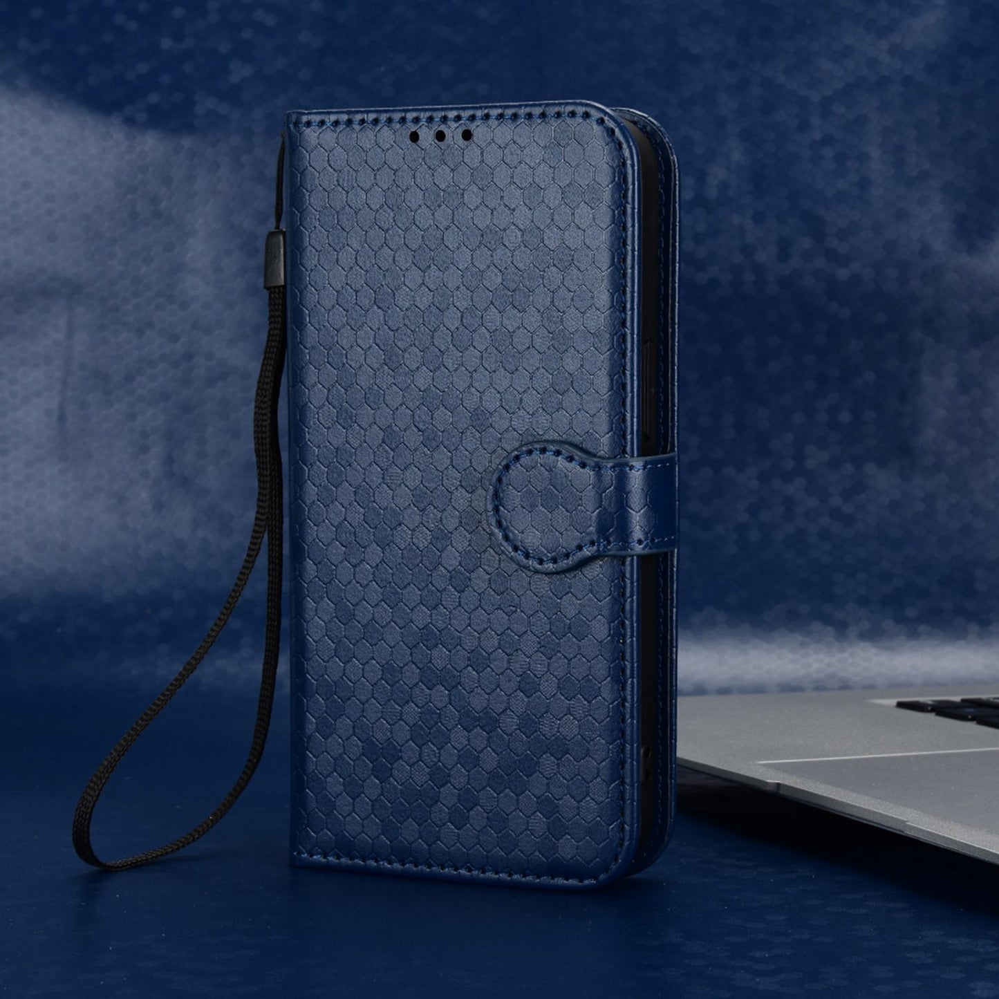 For iPhone 13 Pro 6.1 inch Anti-scratch Imprinted Dot Pattern PU Leather Phone Case Wallet Stand Flip Phone Shell Bag
