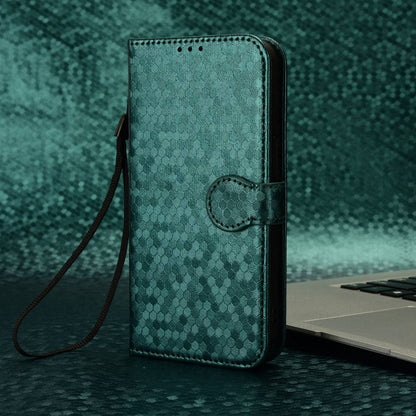 For iPhone 13 Pro 6.1 inch Anti-scratch Imprinted Dot Pattern PU Leather Phone Case Wallet Stand Flip Phone Shell Bag