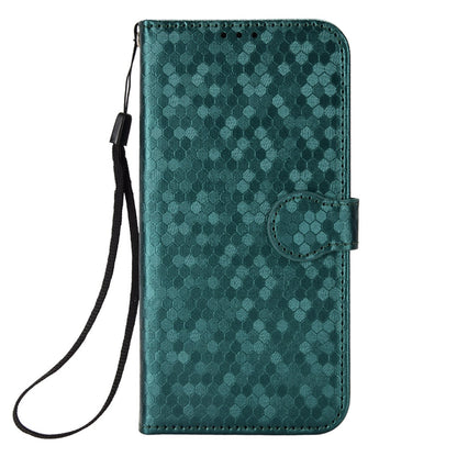 For iPhone 13 Pro 6.1 inch Anti-scratch Imprinted Dot Pattern PU Leather Phone Case Wallet Stand Flip Phone Shell Bag