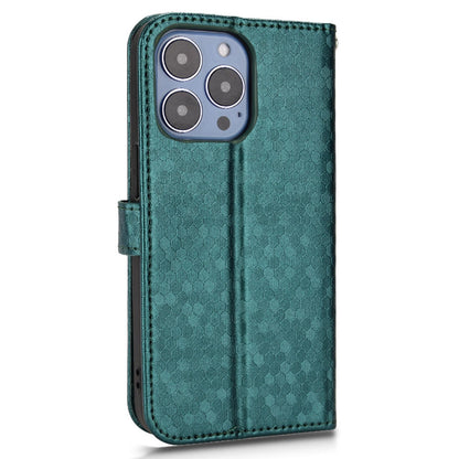 For iPhone 13 Pro 6.1 inch Anti-scratch Imprinted Dot Pattern PU Leather Phone Case Wallet Stand Flip Phone Shell Bag