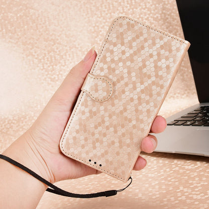 For iPhone 13 Pro 6.1 inch Anti-scratch Imprinted Dot Pattern PU Leather Phone Case Wallet Stand Flip Phone Shell Bag
