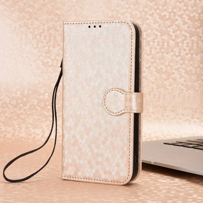 For iPhone 13 Pro 6.1 inch Anti-scratch Imprinted Dot Pattern PU Leather Phone Case Wallet Stand Flip Phone Shell Bag