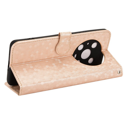 For Honor Magic4 Pro 5G Anti-dust PU Leather Phone Case Imprinted Dot Pattern Wallet Stand Flip Mobile Phone Cover