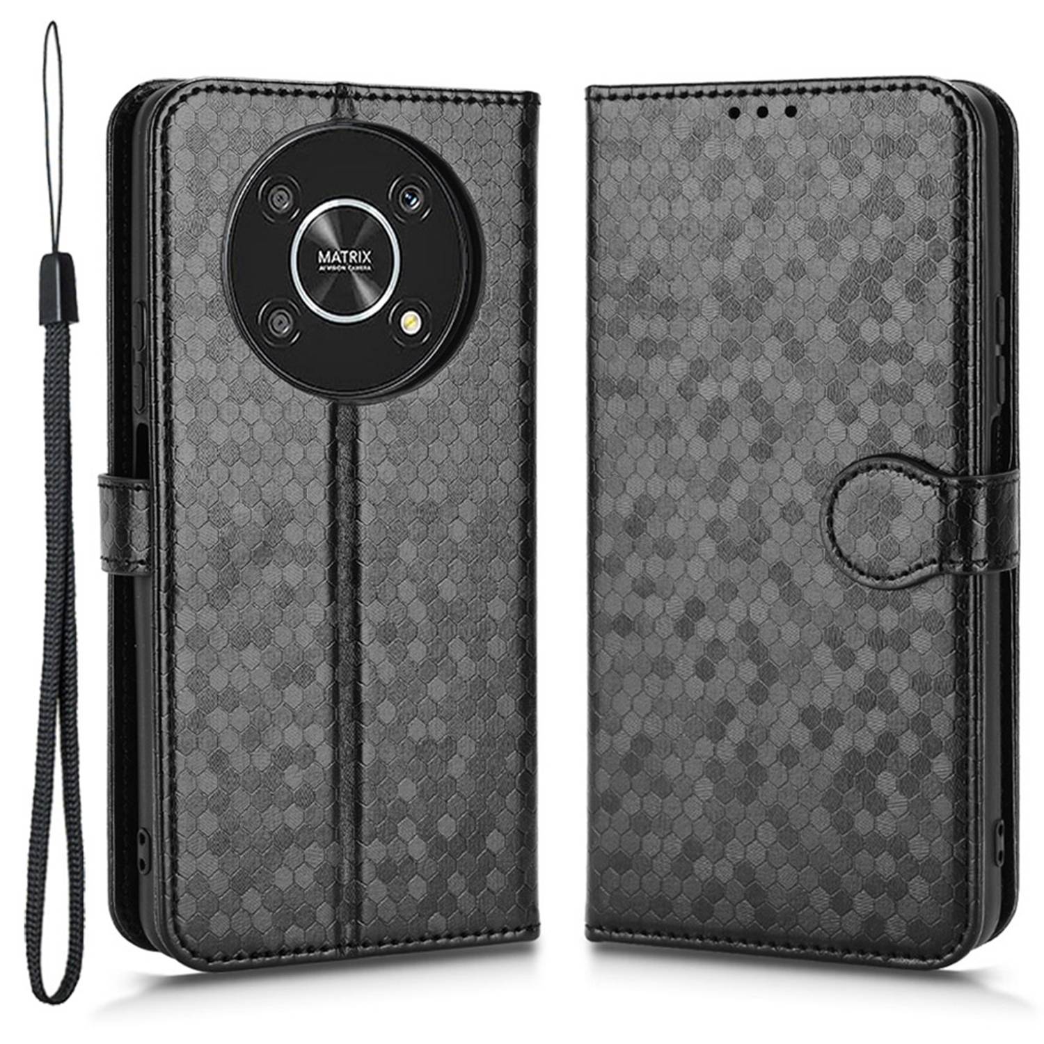 For Honor 9X / X30 5G / Magic4 Lite 5G Imprinted Dot Pattern PU Leather Phone Case Wallet Stand Flip Phone Cover