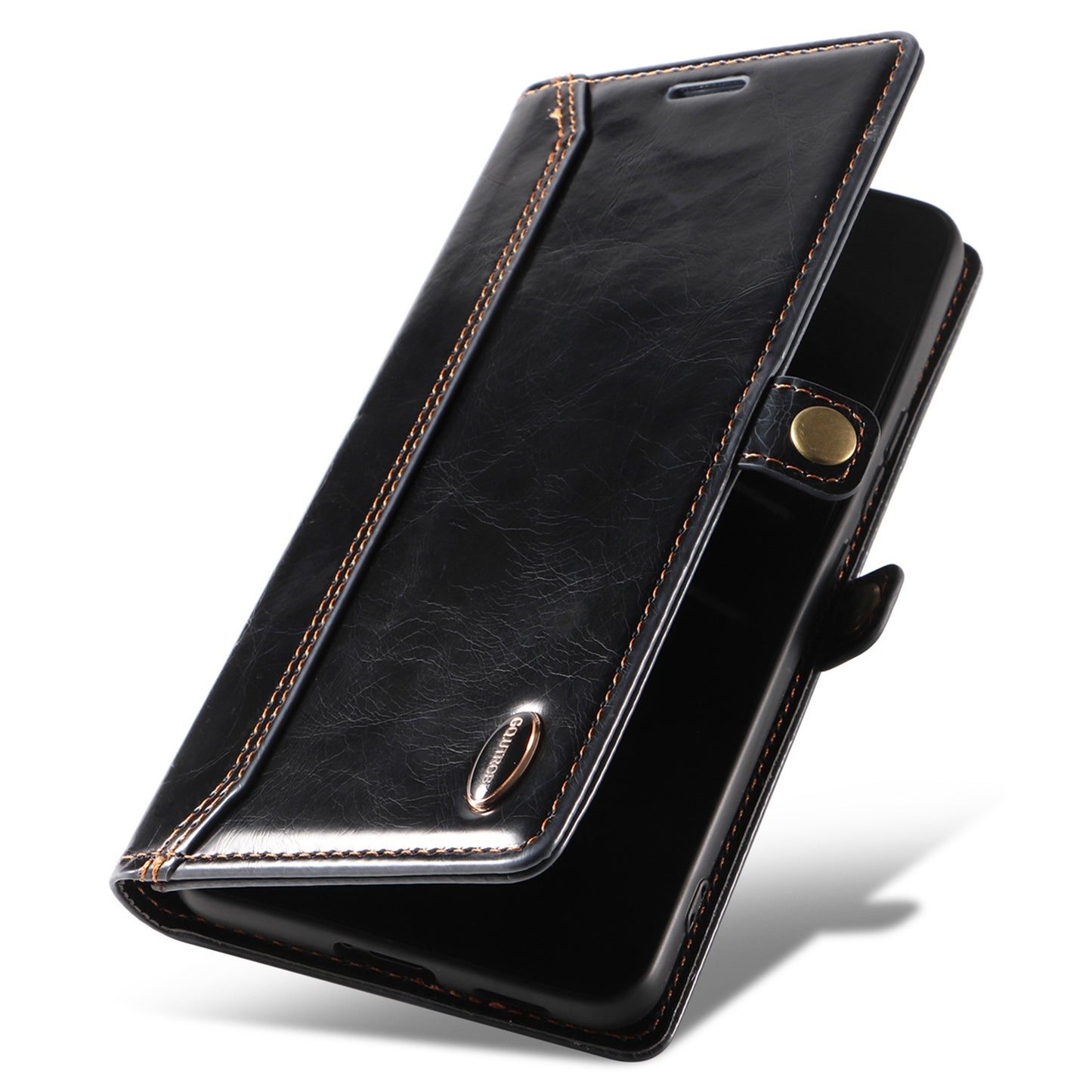 GQ.UTROBE 010 Series RFID Blocking PU Leather+TPU Phone Cover for Samsung Galaxy S22+ 5G, Anti-dust Anti-scratch Phone Supporting Stand Wallet Case