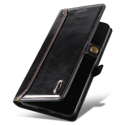 GQ.UTROBE 010 Series RFID Blocking PU Leather+TPU Phone Cover for Samsung Galaxy S22+ 5G, Anti-dust Anti-scratch Phone Supporting Stand Wallet Case