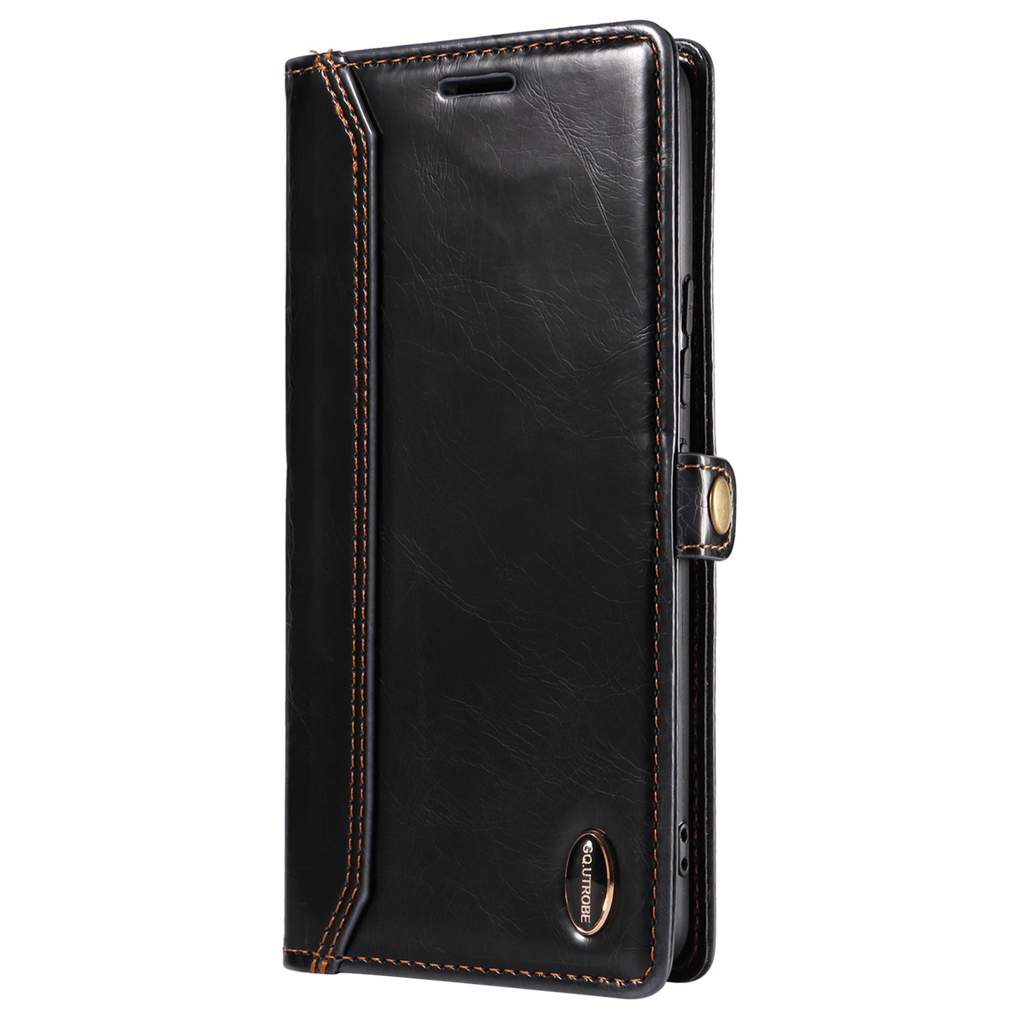 GQ.UTROBE 010 Series RFID Blocking PU Leather+TPU Phone Cover for Samsung Galaxy S22+ 5G, Anti-dust Anti-scratch Phone Supporting Stand Wallet Case