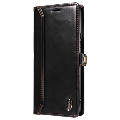 GQ.UTROBE 010 Series RFID Blocking PU Leather+TPU Phone Cover for Samsung Galaxy S22+ 5G, Anti-dust Anti-scratch Phone Supporting Stand Wallet Case