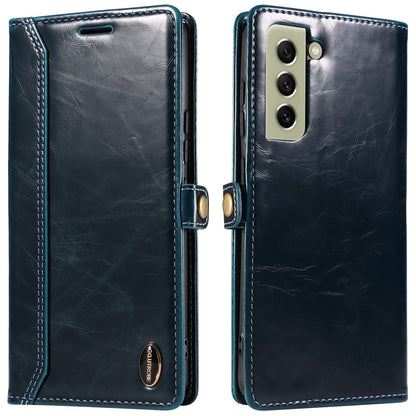 GQ.UTROBE 010 Series RFID Blocking PU Leather+TPU Phone Cover for Samsung Galaxy S22+ 5G, Anti-dust Anti-scratch Phone Supporting Stand Wallet Case