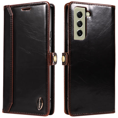 GQ.UTROBE 010 Series RFID Blocking PU Leather+TPU Phone Cover for Samsung Galaxy S22+ 5G, Anti-dust Anti-scratch Phone Supporting Stand Wallet Case