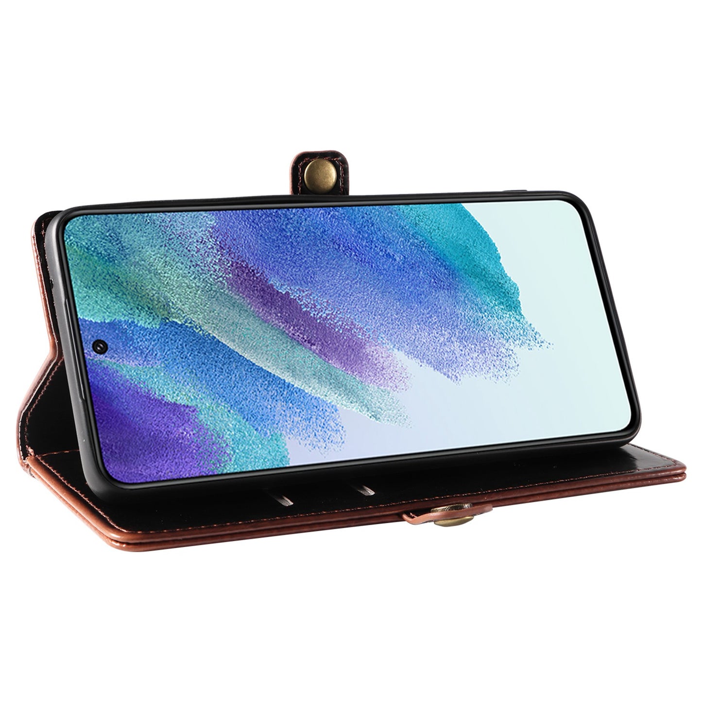 GQ.UTROBE 010 Series RFID Blocking PU Leather+TPU Phone Cover for Samsung Galaxy S22+ 5G, Anti-dust Anti-scratch Phone Supporting Stand Wallet Case