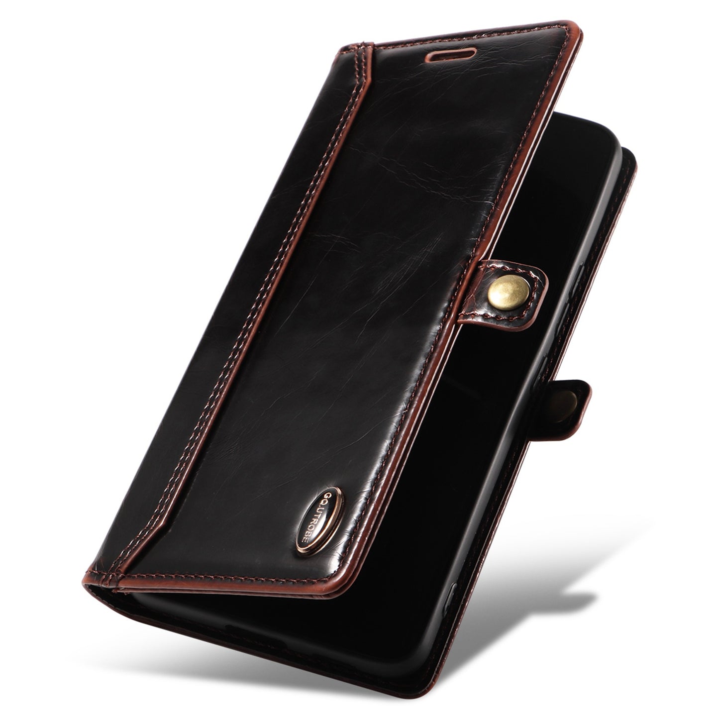 GQ.UTROBE 010 Series RFID Blocking PU Leather+TPU Phone Cover for Samsung Galaxy S22+ 5G, Anti-dust Anti-scratch Phone Supporting Stand Wallet Case