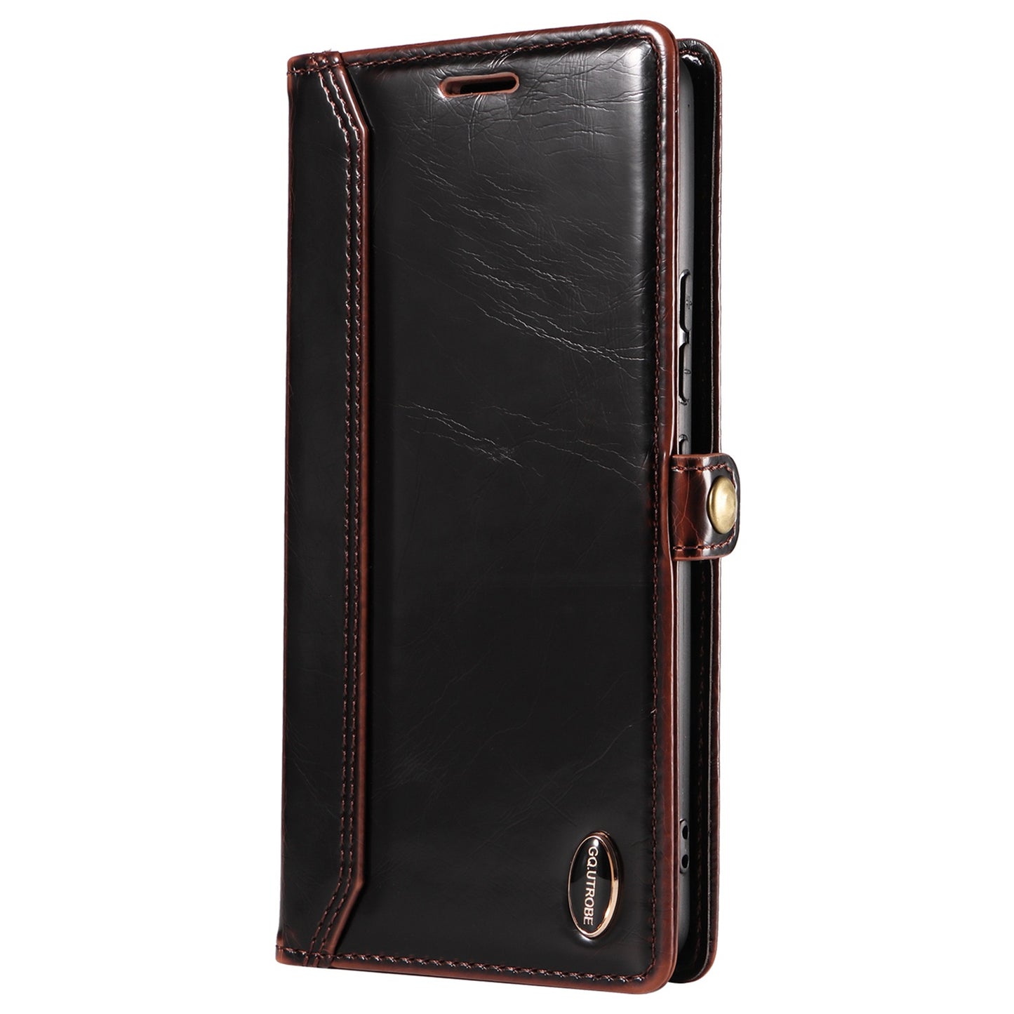 GQ.UTROBE 010 Series RFID Blocking PU Leather+TPU Phone Cover for Samsung Galaxy S22+ 5G, Anti-dust Anti-scratch Phone Supporting Stand Wallet Case