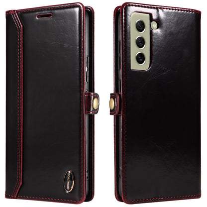GQ.UTROBE 010 Series RFID Blocking PU Leather+TPU Phone Cover for Samsung Galaxy S22+ 5G, Anti-dust Anti-scratch Phone Supporting Stand Wallet Case