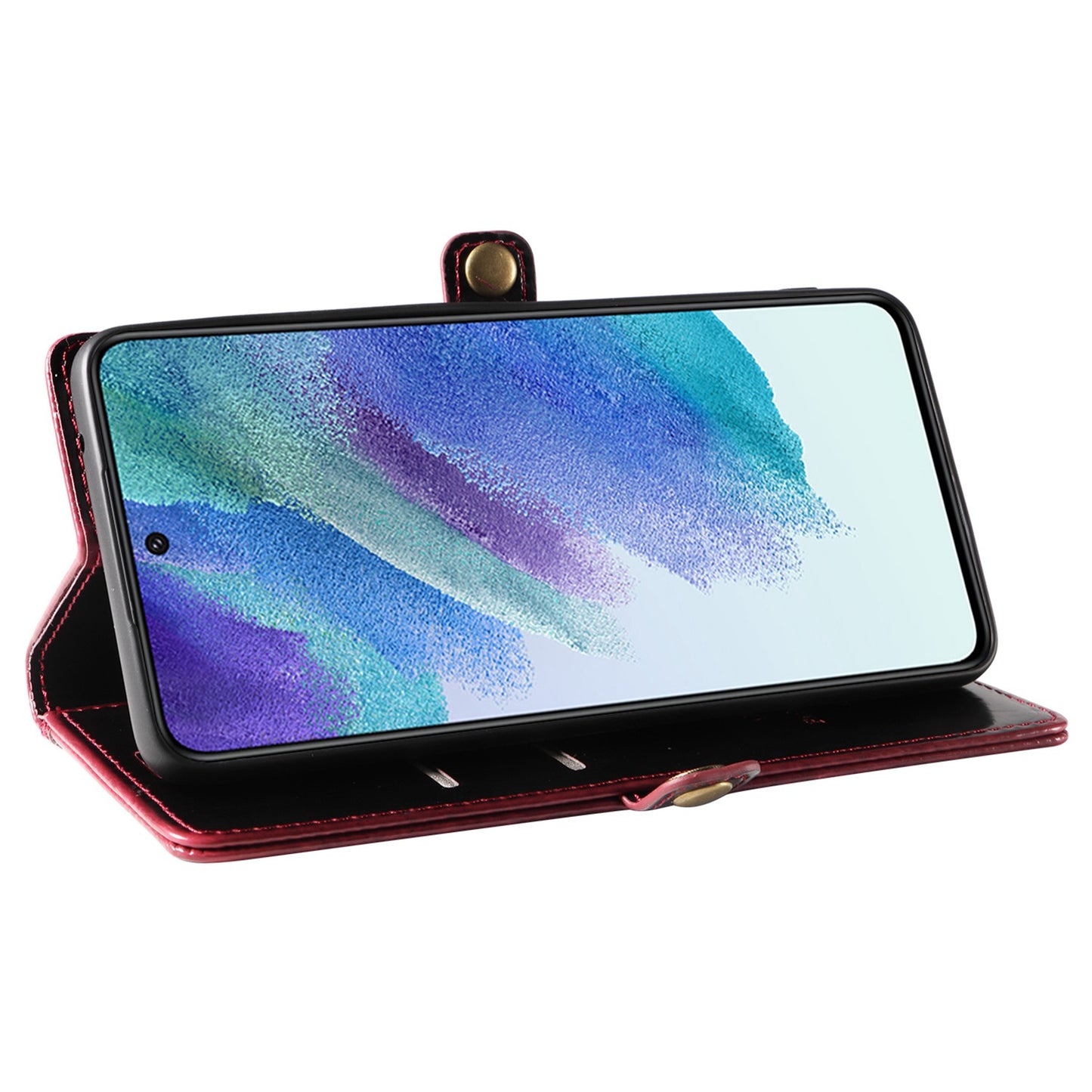 GQ.UTROBE 010 Series RFID Blocking PU Leather+TPU Phone Cover for Samsung Galaxy S22+ 5G, Anti-dust Anti-scratch Phone Supporting Stand Wallet Case