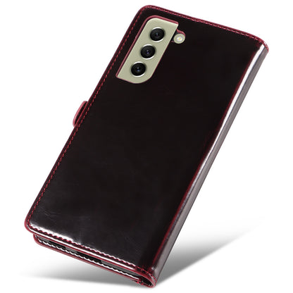 GQ.UTROBE 010 Series RFID Blocking PU Leather+TPU Phone Cover for Samsung Galaxy S22+ 5G, Anti-dust Anti-scratch Phone Supporting Stand Wallet Case