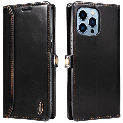 GQ.UTROBE 010 Series Phone Cover for iPhone 13 Pro 6.1 inch Fully Wrapped RFID Blocking PU Leather Cell Phone Wallet Case with Viewing Stand
