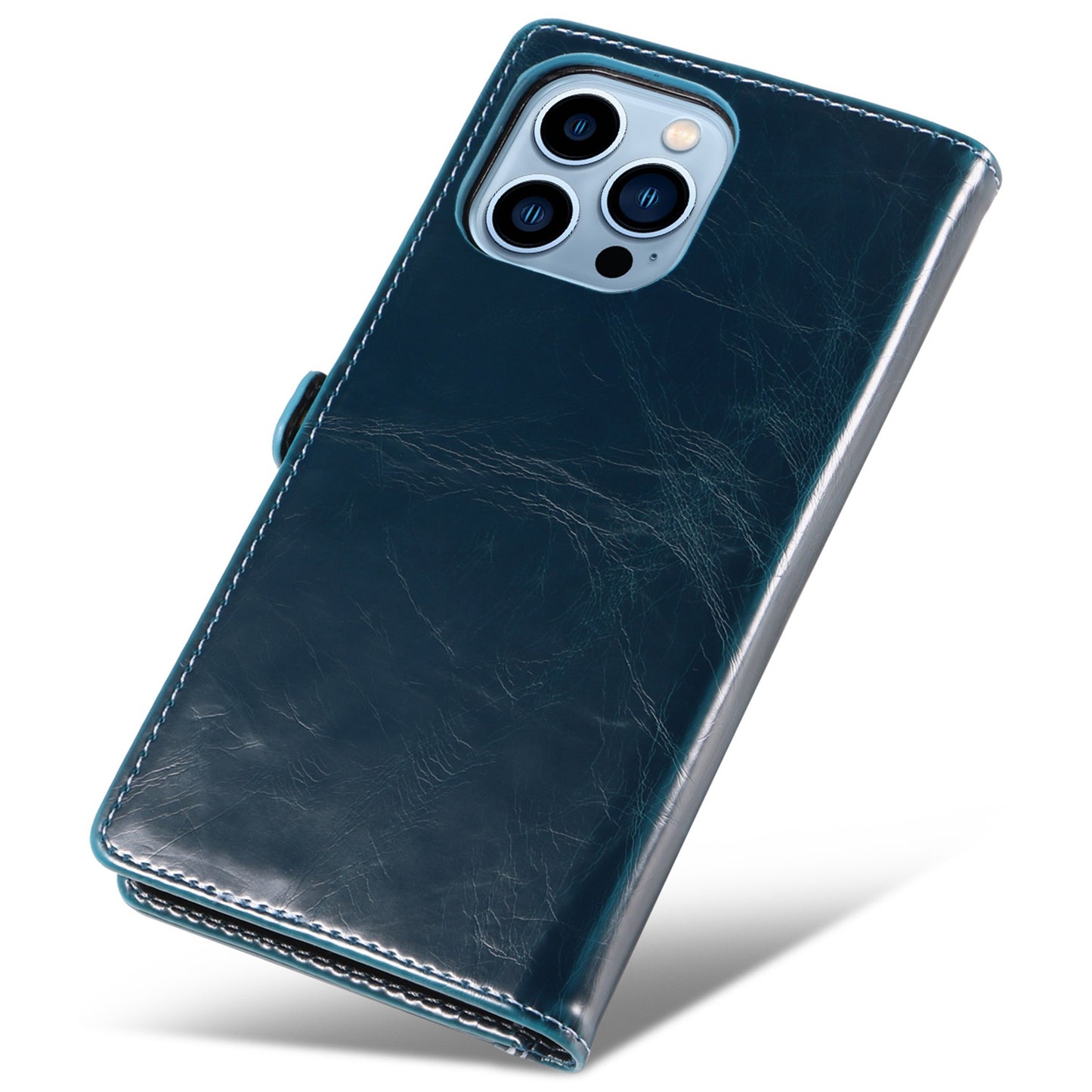 GQ.UTROBE 010 Series Phone Cover for iPhone 13 Pro 6.1 inch Fully Wrapped RFID Blocking PU Leather Cell Phone Wallet Case with Viewing Stand