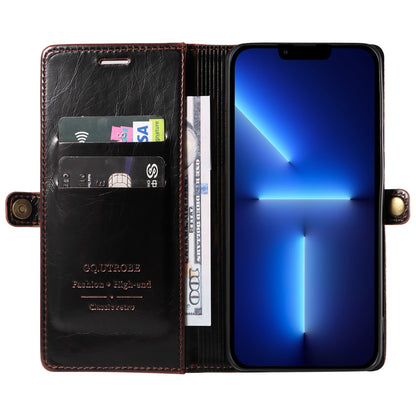 GQ.UTROBE 010 Series Phone Cover for iPhone 13 Pro 6.1 inch Fully Wrapped RFID Blocking PU Leather Cell Phone Wallet Case with Viewing Stand