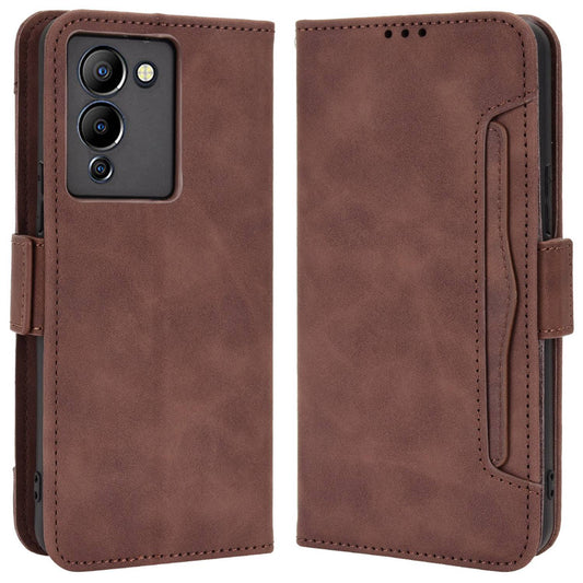 For Infinix Note 12 G96 4G / Note 12 Turbo Anti-scratch PU Leather Flip Wallet Case Multiple Card Slots Stand Magnetic Shockproof Mobile Phone Cover