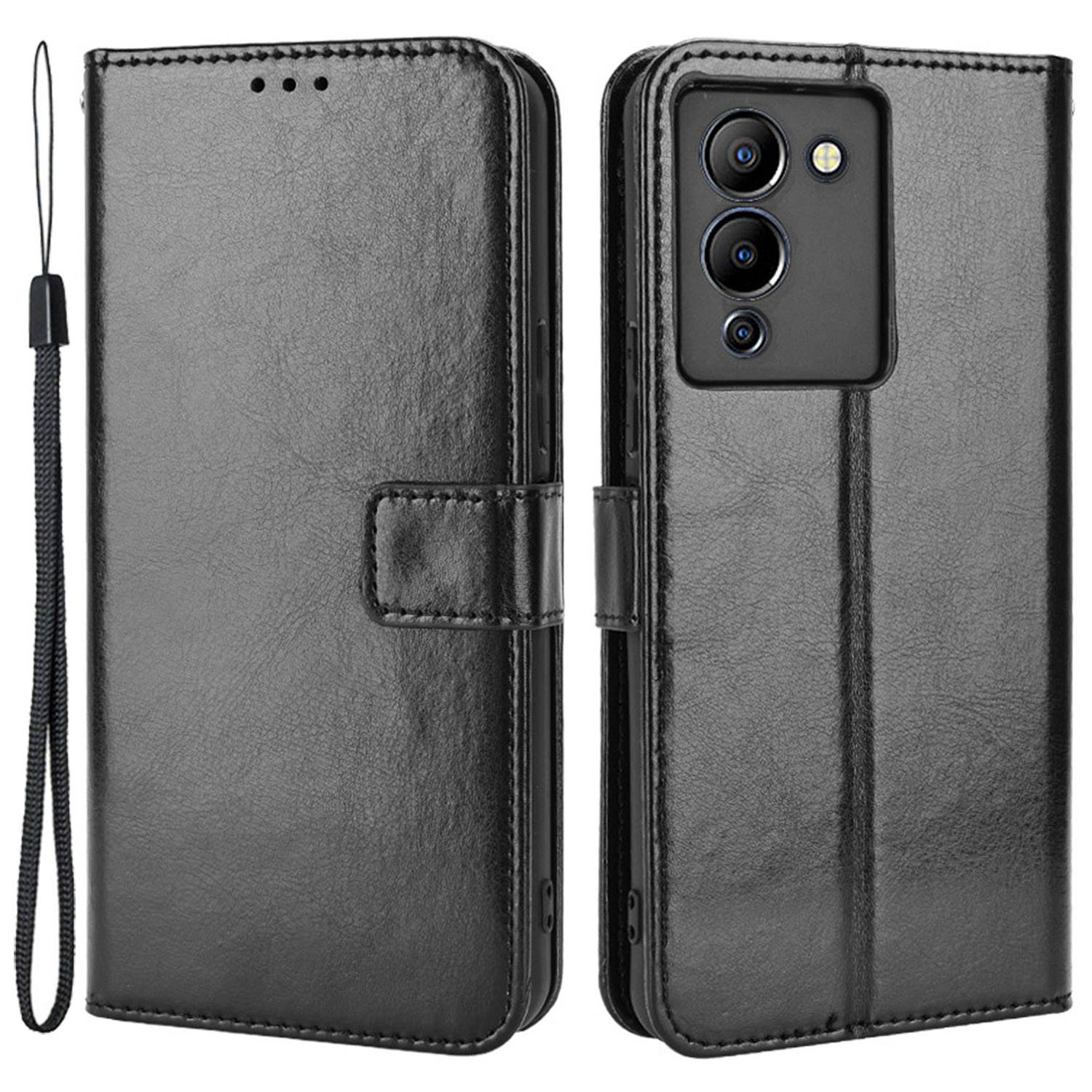 For Infinix Note 12 G96 4G / Note 12 Turbo Drop-proof Phone Wallet Case Full Protection Anti-scratch Crazy Horse Texture PU Leather Cover