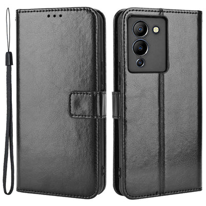 For Infinix Note 12 G96 4G / Note 12 Turbo Drop-proof Phone Wallet Case Full Protection Anti-scratch Crazy Horse Texture PU Leather Cover