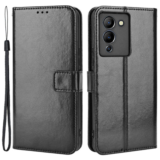 For Infinix Note 12 G96 4G / Note 12 Turbo Drop-proof Phone Wallet Case Full Protection Anti-scratch Crazy Horse Texture PU Leather Cover