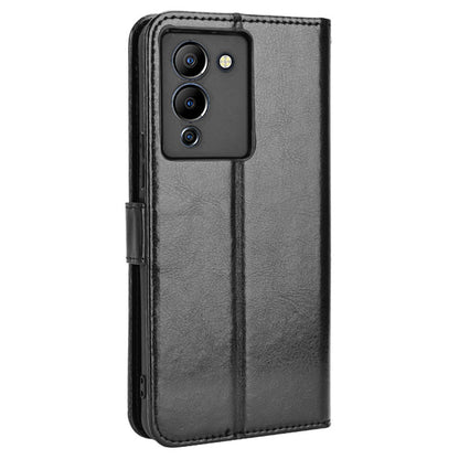 For Infinix Note 12 G96 4G / Note 12 Turbo Drop-proof Phone Wallet Case Full Protection Anti-scratch Crazy Horse Texture PU Leather Cover