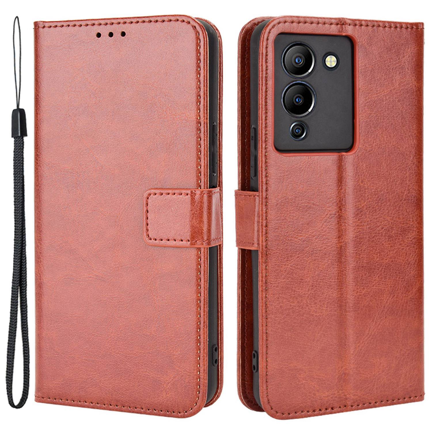 For Infinix Note 12 G96 4G / Note 12 Turbo Drop-proof Phone Wallet Case Full Protection Anti-scratch Crazy Horse Texture PU Leather Cover