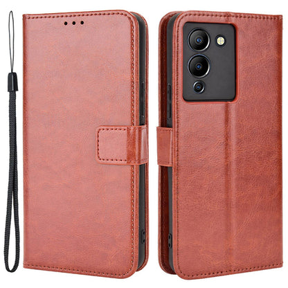 For Infinix Note 12 G96 4G / Note 12 Turbo Drop-proof Phone Wallet Case Full Protection Anti-scratch Crazy Horse Texture PU Leather Cover