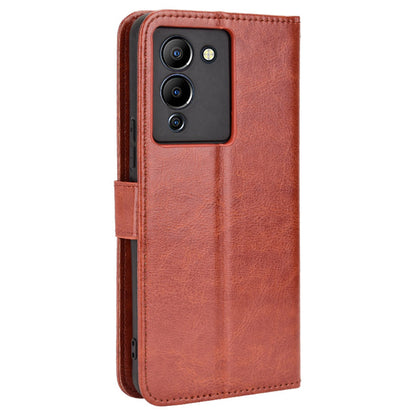 For Infinix Note 12 G96 4G / Note 12 Turbo Drop-proof Phone Wallet Case Full Protection Anti-scratch Crazy Horse Texture PU Leather Cover