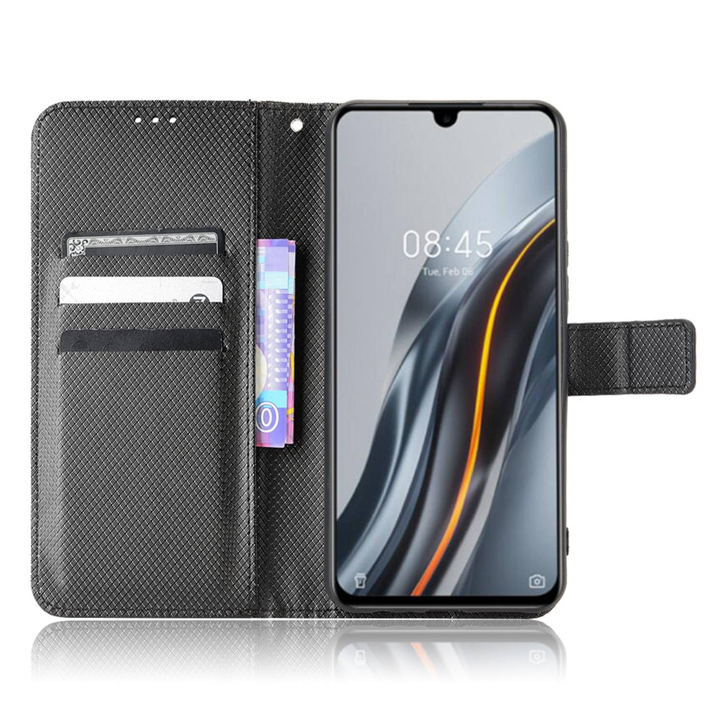 For Infinix Note 12 G96 4G/Note 12 Turbo Drop-proof Phone Flip Wallet Case Anti-wear Diamond Texture PU Leather Cover Stand Card Holder with Wrist Strap