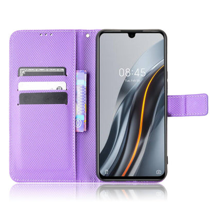 For Infinix Note 12 G96 4G/Note 12 Turbo Drop-proof Phone Flip Wallet Case Anti-wear Diamond Texture PU Leather Cover Stand Card Holder with Wrist Strap