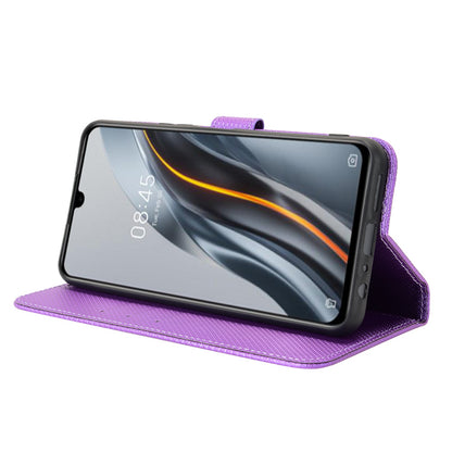 For Infinix Note 12 G96 4G/Note 12 Turbo Drop-proof Phone Flip Wallet Case Anti-wear Diamond Texture PU Leather Cover Stand Card Holder with Wrist Strap