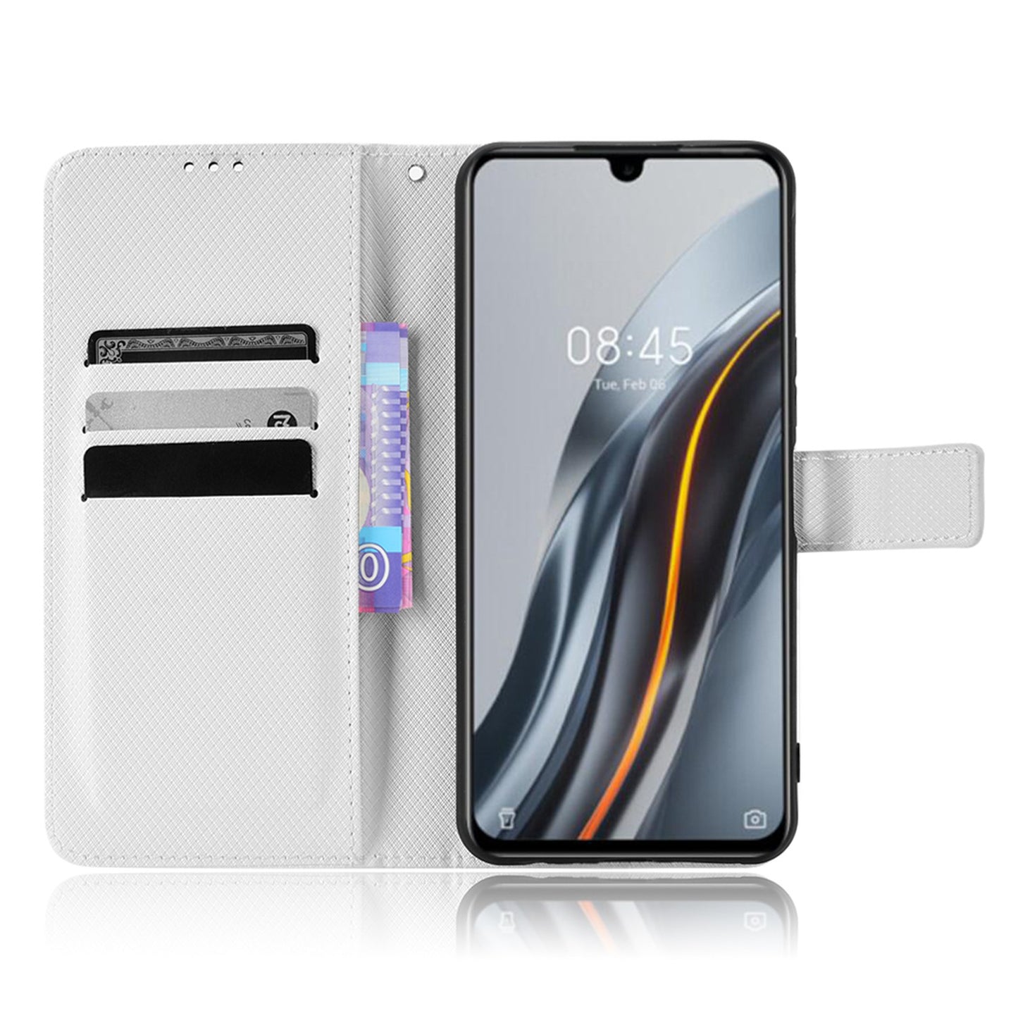 For Infinix Note 12 G96 4G/Note 12 Turbo Drop-proof Phone Flip Wallet Case Anti-wear Diamond Texture PU Leather Cover Stand Card Holder with Wrist Strap