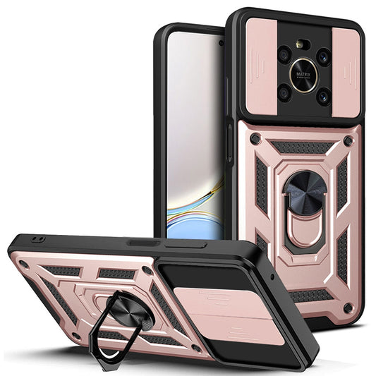 For Honor X9 4G / 5G Impact Resistant Cell Phone Shell Kickstand PC + TPU Hybrid Cover Slide Camera Protection Phone Case