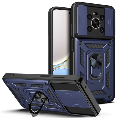 For Honor X9 4G / 5G Impact Resistant Cell Phone Shell Kickstand PC + TPU Hybrid Cover Slide Camera Protection Phone Case