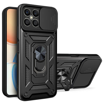 For Honor X8 Bump Proof Cell Phone Shell Kickstand PC + TPU Hybrid Cover Slide Camera Protection Phone Case