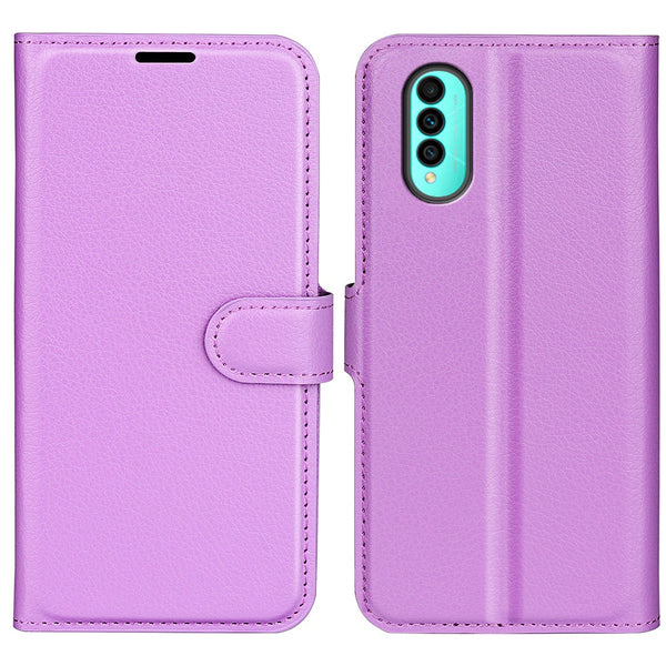 For Wiko T50 4G Litchi Texture Magnetic Clasp PU Leather Stand Phone Case Anti-scratch Wallet Protective Cover