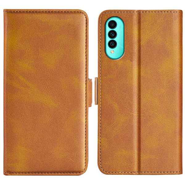 For Wiko T50 4G Double Magnetic Clasp Phone Case Shockproof Textured PU Leather TPU Wallet Stand Cover