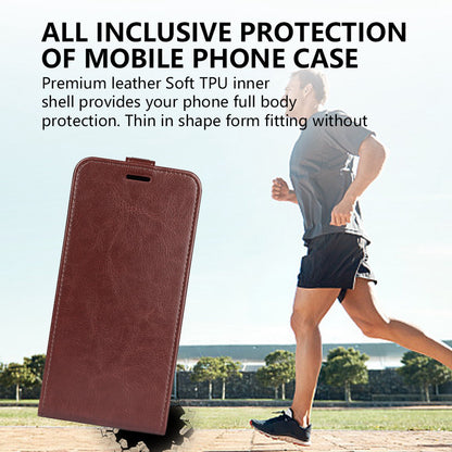 For Honor X40i 5G Full Protection Vertical Flip Crazy Horse Texture PU Leather Cover Card Holder Anti-scratch Phone Case