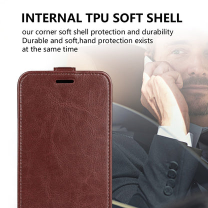 For Honor X40i 5G Full Protection Vertical Flip Crazy Horse Texture PU Leather Cover Card Holder Anti-scratch Phone Case