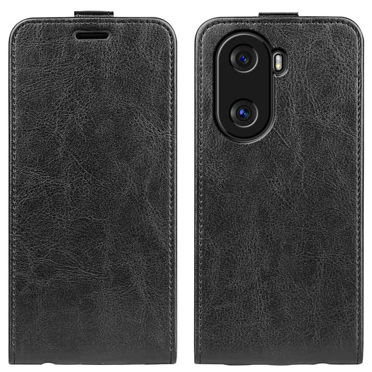 For Honor X40i 5G Full Protection Vertical Flip Crazy Horse Texture PU Leather Cover Card Holder Anti-scratch Phone Case