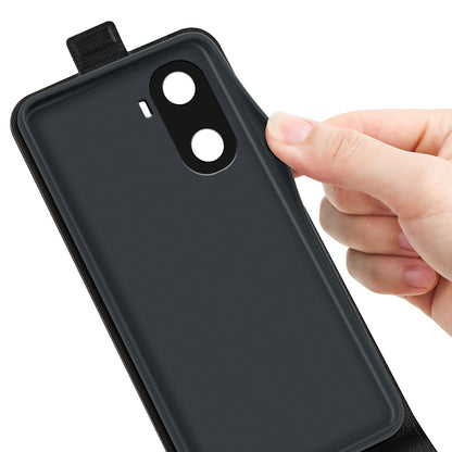 For Honor X40i 5G Full Protection Vertical Flip Crazy Horse Texture PU Leather Cover Card Holder Anti-scratch Phone Case