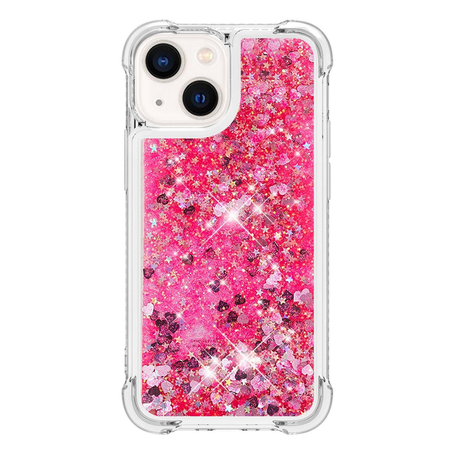 YB Quicksand Series-1 for iPhone 14 6.1 inch, Liquid Floating Glitter Sequins TPU Back Cover Anti-scratch Phone Case