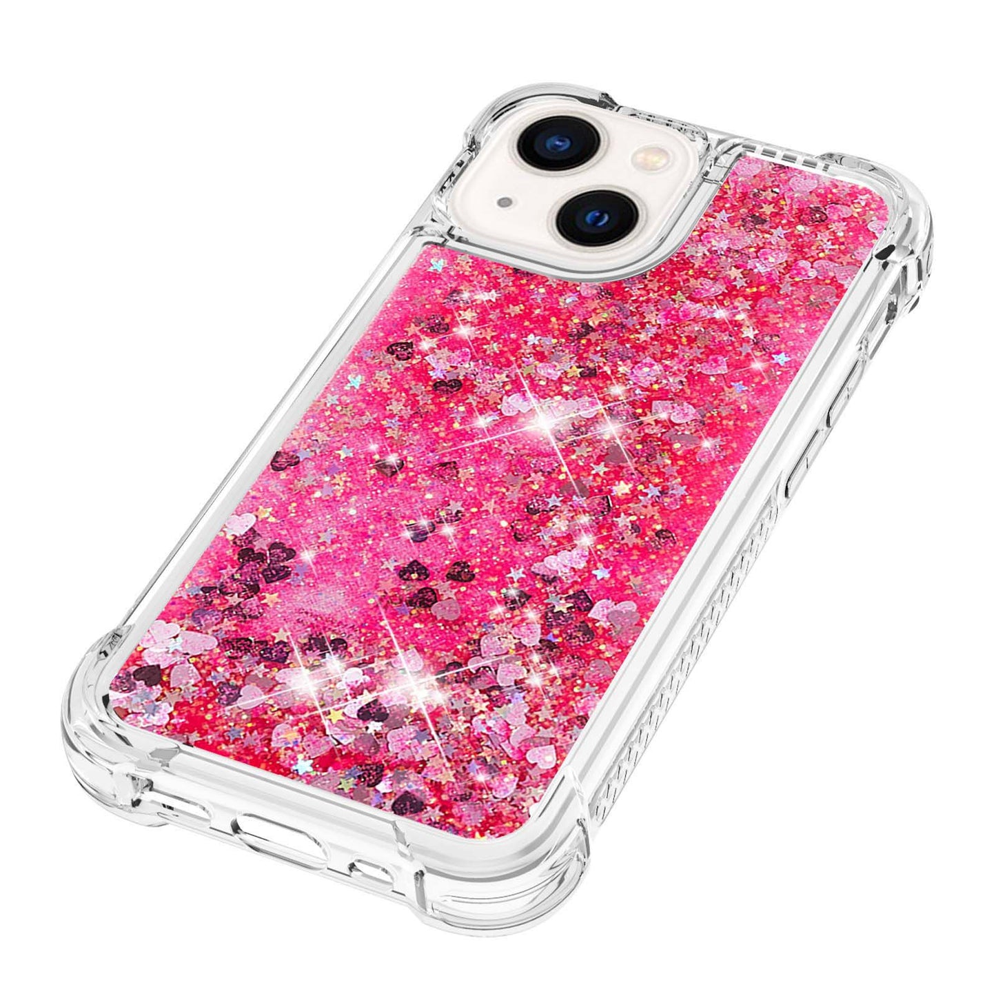 YB Quicksand Series-1 for iPhone 14 6.1 inch, Liquid Floating Glitter Sequins TPU Back Cover Anti-scratch Phone Case
