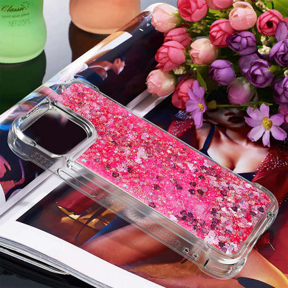 YB Quicksand Series-1 for iPhone 14 6.1 inch, Liquid Floating Glitter Sequins TPU Back Cover Anti-scratch Phone Case