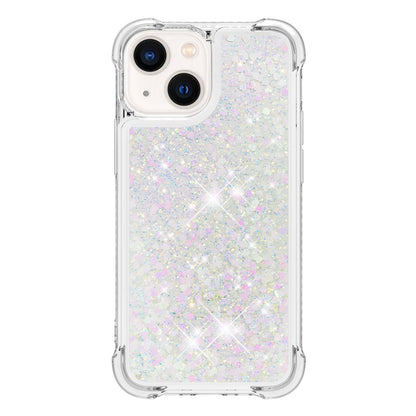 YB Quicksand Series-1 for iPhone 14 6.1 inch, Liquid Floating Glitter Sequins TPU Back Cover Anti-scratch Phone Case